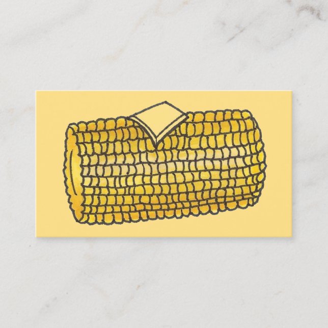Carte De Visite Corn on the Cob Chef Cook Restaurant Cuisine trait (Devant)