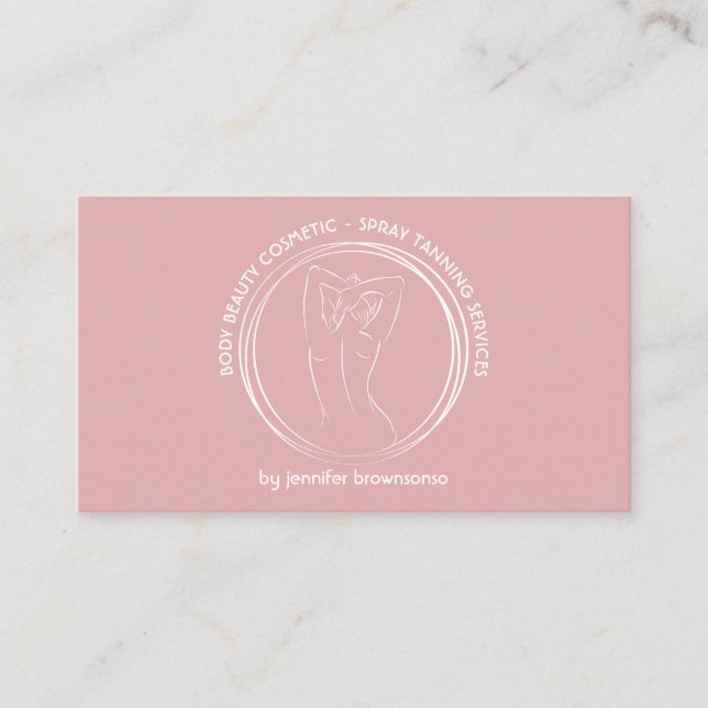 Carte De Visite Corps de femme rose Contouring (Devant)