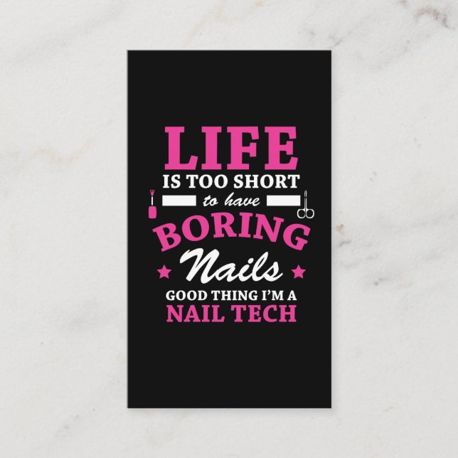 Carte De Visite Cosmetician drôle de technologie de clou - (Devant)