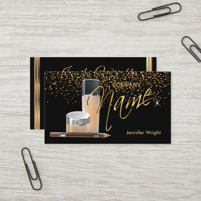Carte De Visite Cosmétique maquillage (Devant/Arrière en situation)