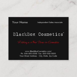 Carte De Visite Cosmétiques de boîte noire, ventes indépendantes