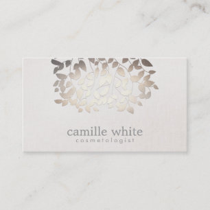 Carte De Visite Cosmetologie Faux Gold Foil Feuille Linge Look