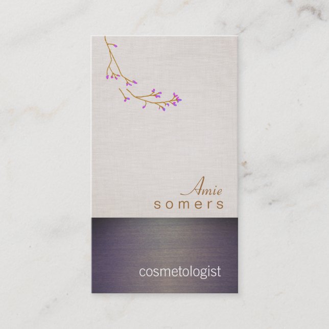 Carte De Visite Cosmetologie Linge et texture bois Look Salon (Devant)