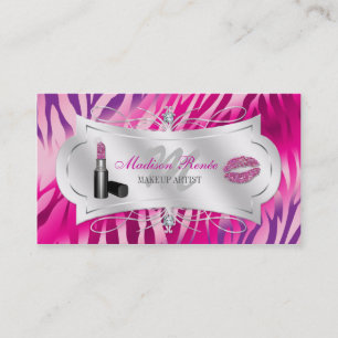 Carte De Visite Cosmetologist fuchsia de parties scintillantes de