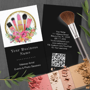 Carte De Visite Cosmétologiste maquillage Beauticier QR Code