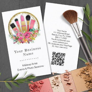 Carte De Visite Cosmétologiste maquillage Beauticier QR Code