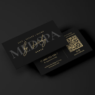 Carte De Visite Cosmétologue Elegant MedSpa Signature Noir