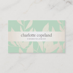 Carte De Visite Cosmetologue feuille Green Natural Beauty