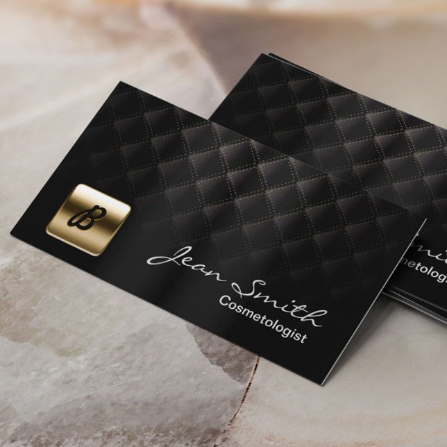 Carte de visite Cosmetologue Gold & Black de luxe (Créateur téléchargé)