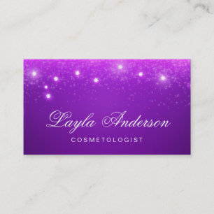 Carte De Visite Cosmetologue - Violet Violet Glam Étincelle