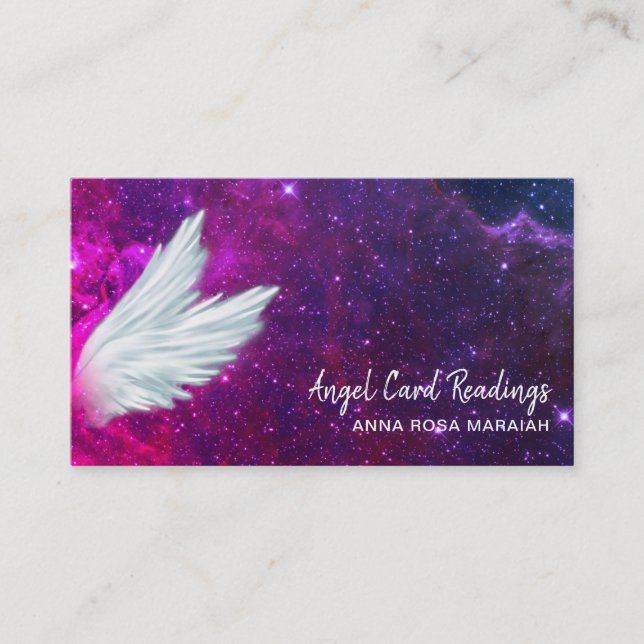 Carte De Visite *~* Cosmos Galaxy Angel Wings Stars Universe (Devant)