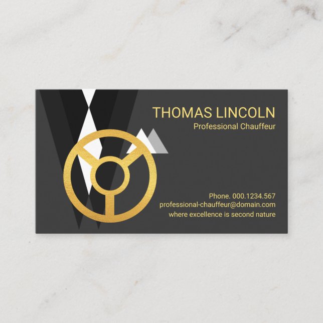 Carte De Visite Costume Chauffeur Professionnel (Devant)