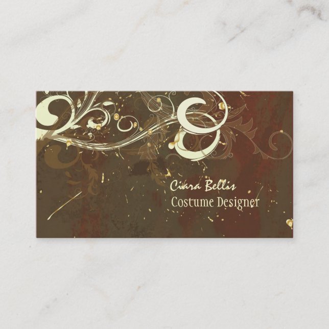Carte De Visite Costume Designer ~ Tourbillons de chocolat (Devant)