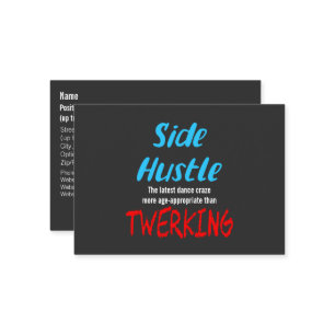 Carte De Visite Côté Hustle vs. Twerking Neon Blue Text