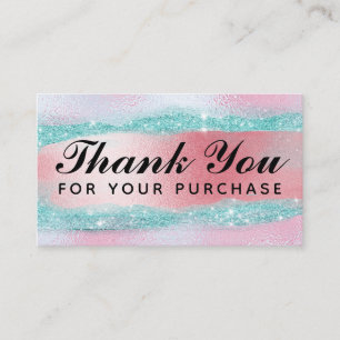 Carte De Visite Cotton Candy Merci bleu rose