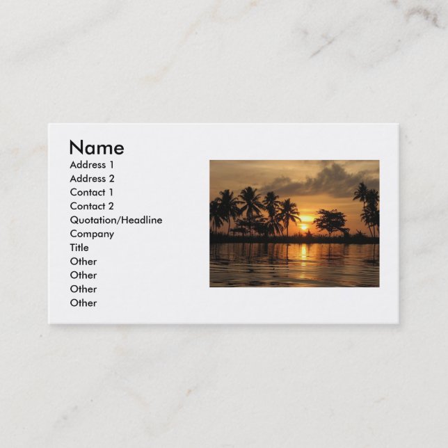 Carte de visite coucher de soleil (Devant)