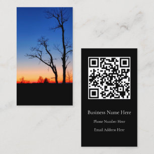 Carte De Visite Coucher de soleil à travers les arbres