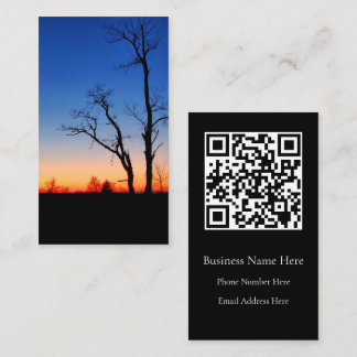 Carte De Visite Coucher de soleil à travers les arbres