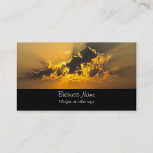 Carte De Visite Coucher de soleil d'or illumine un nuage