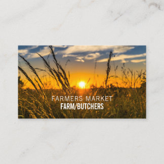 Carte De Visite Coucher de soleil, fermier et boucher du pays