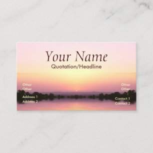 Carte de visite coucher de soleil rose