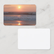 Carte de visite Coucher de soleil rose plage