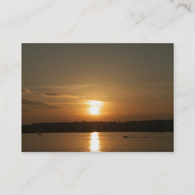 Carte De Visite Coucher de soleil sur la baie Cardiff (Devant)