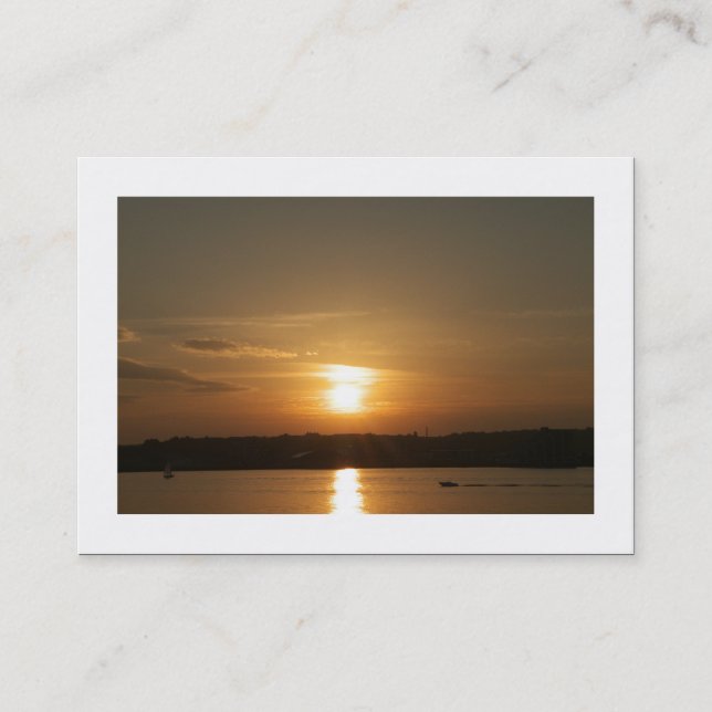 Carte De Visite Coucher de soleil sur la baie Cardiff (frontière) (Devant)