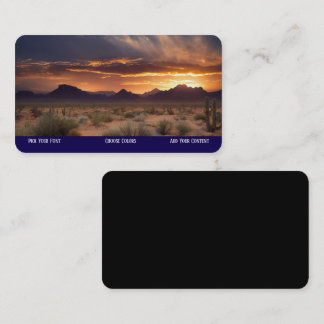 Carte De Visite coucher de soleil sur le désert des montagnes du s