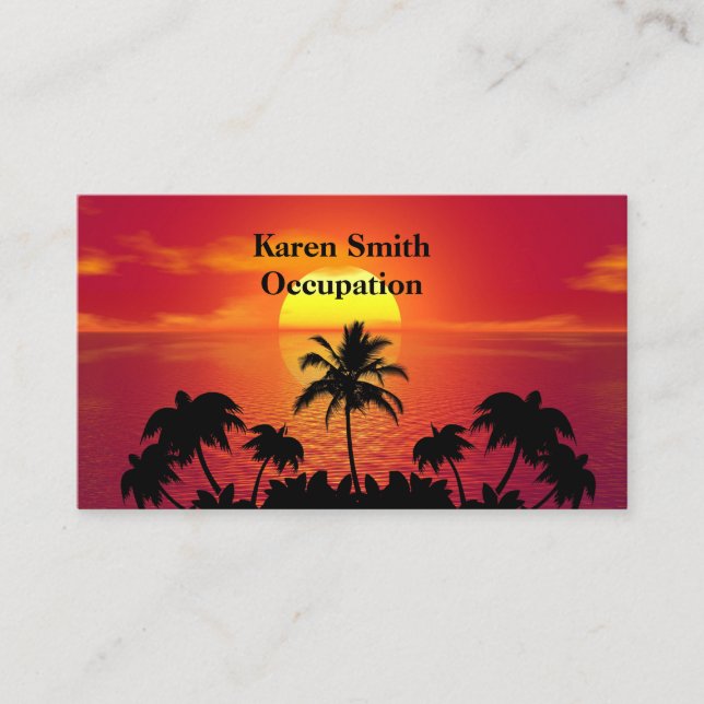Carte De Visite Coucher de soleil tropical (Devant)
