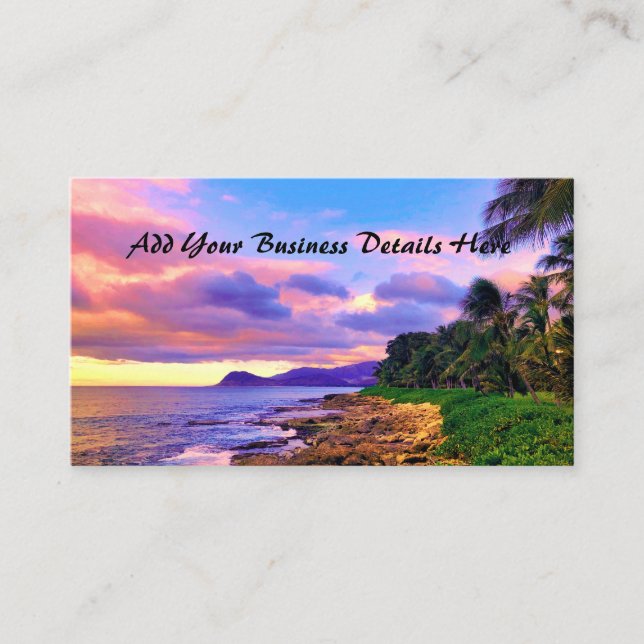 Carte De Visite Coucher de soleil tropical de Hawaï (Devant)