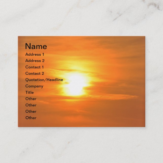 Carte De Visite Coucher du soleil (Devant)