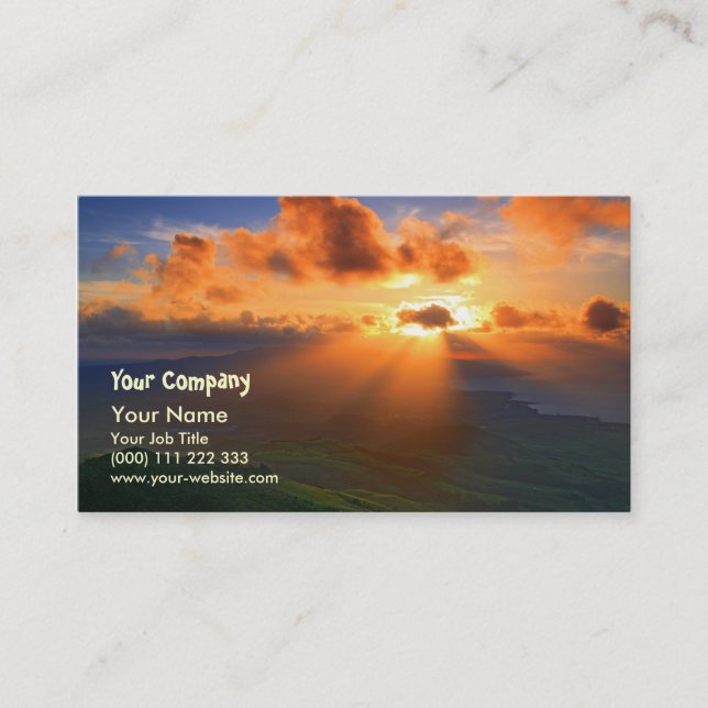 Carte De Visite Coucher du soleil (Devant)