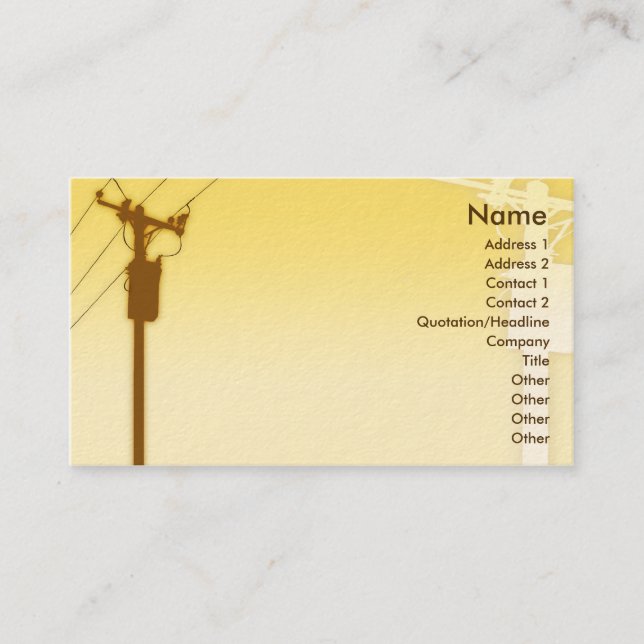 Carte De Visite Coucher du soleil - affaires (Devant)