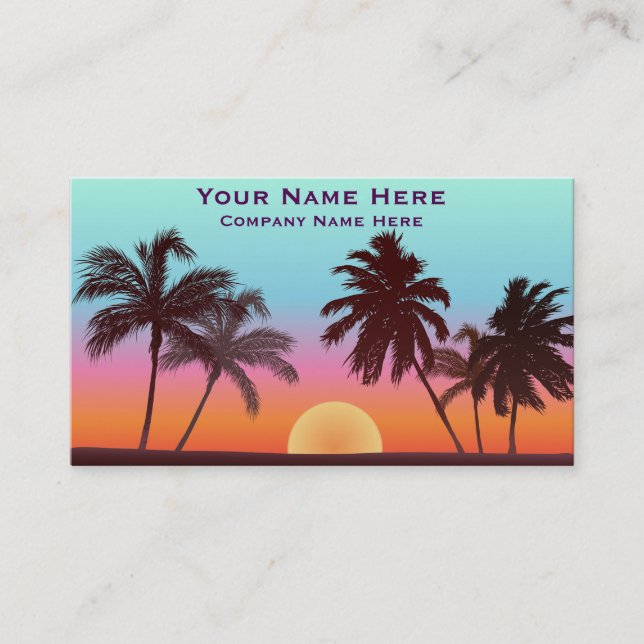 Carte De Visite Coucher du soleil de la Floride (Devant)