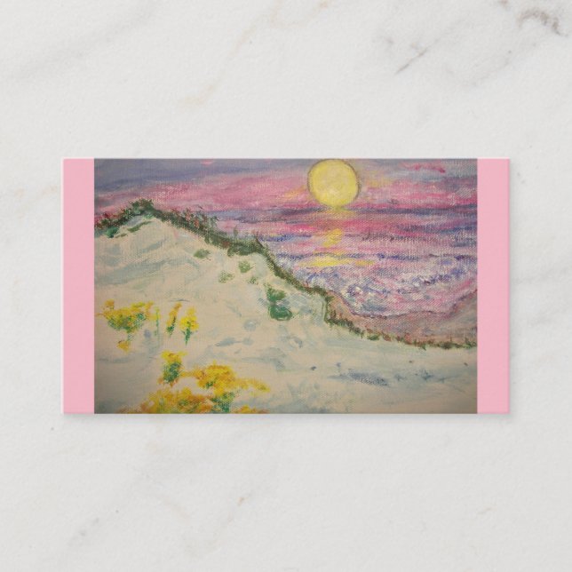 Carte De Visite Coucher du soleil de plage (Devant)