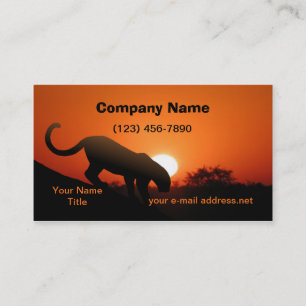 Carte De Visite Coucher du soleil de silhouette de léopard