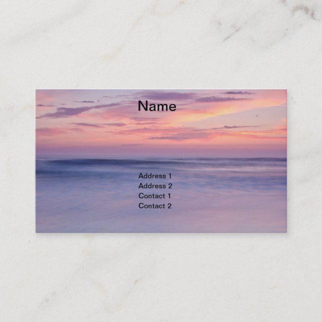 Carte De Visite Coucher du soleil sur une plage (Devant)