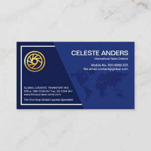 Carte De Visite Couches Globales Bleues PDG Cadre Blanc