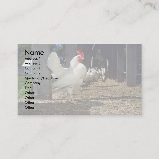 Carte De Visite Couches (poules et coqs) (Devant)