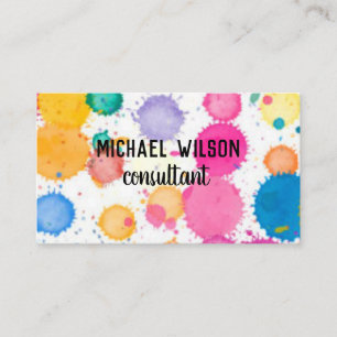Carte De Visite couleur aquarelle peinture éclaboussure conception