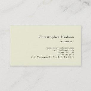 Carte De Visite Couleur Beige Moderne Simple Architecte Ordinaire