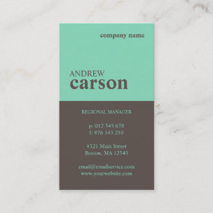 Carte De Visite Couleur Brown et majuscule