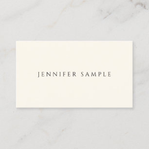 Carte De Visite Couleur crème élégante Modèle minimaliste personna