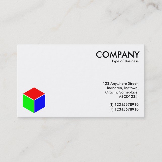 Carte De Visite Couleur Cube - Blanc (Devant)