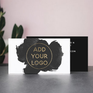 Carte De Visite Couleur d'aquarelle noire - télécharger votre logo