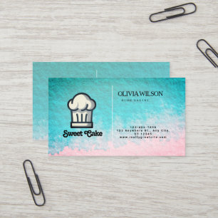 Carte De Visite Couleur de l'eau Couleur rose unique logo