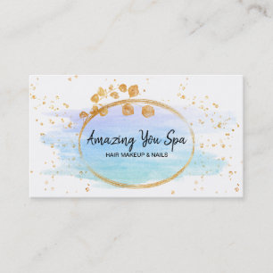 Carte De Visite *~* Couleur d'eau arc-en-ciel Fille Gold