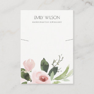 CARTE DE VISITE COULEUR D'EAU DE FLORE ROSE BLANC PEONY FLORA AFFI