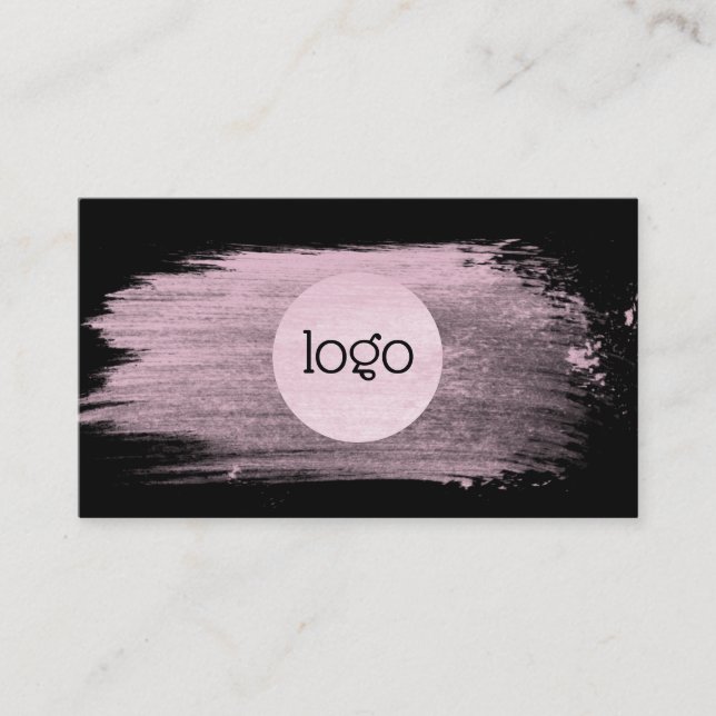 Carte De Visite Couleur d'eau rose brosse votre logo professionnel (Devant)